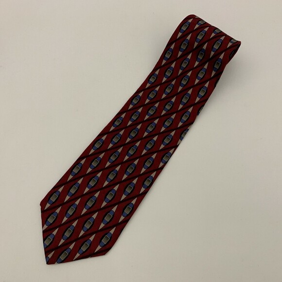 Louis Feraud Men's Tie Necktie Multi-color Maroon Gray Purple 100% Silk - Picture 1 of 5